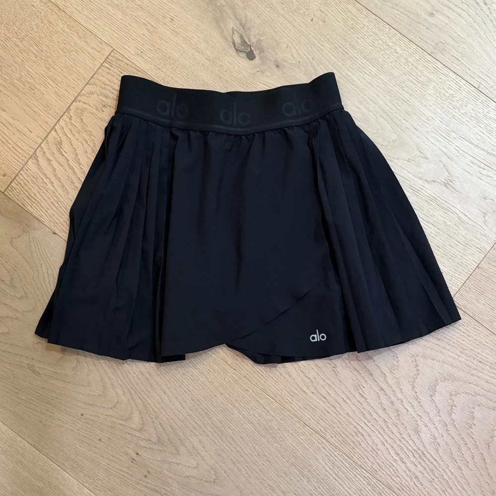 ALO Yoga Black Mini Tennis Skirt